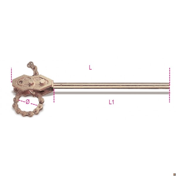 386BA-900 - GIRATUBI REVERSIBILI A CATENA ANTISCINTILLA