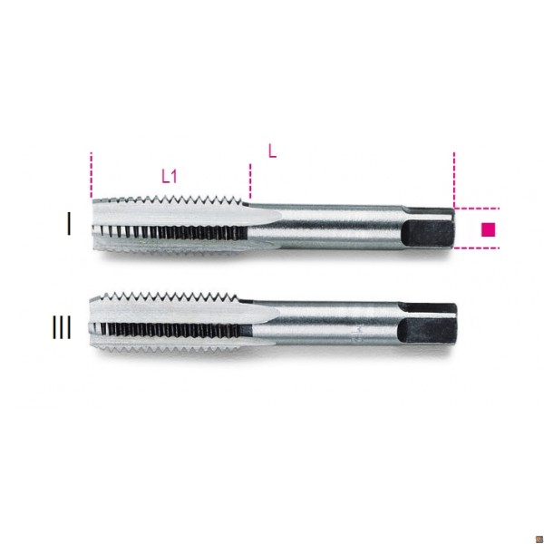 Set 2 Maschi A Mano Per Filettatura Maschi A Mano Passo Fine. Serie 2 Pz Maschi Passo Fine 14x1.5