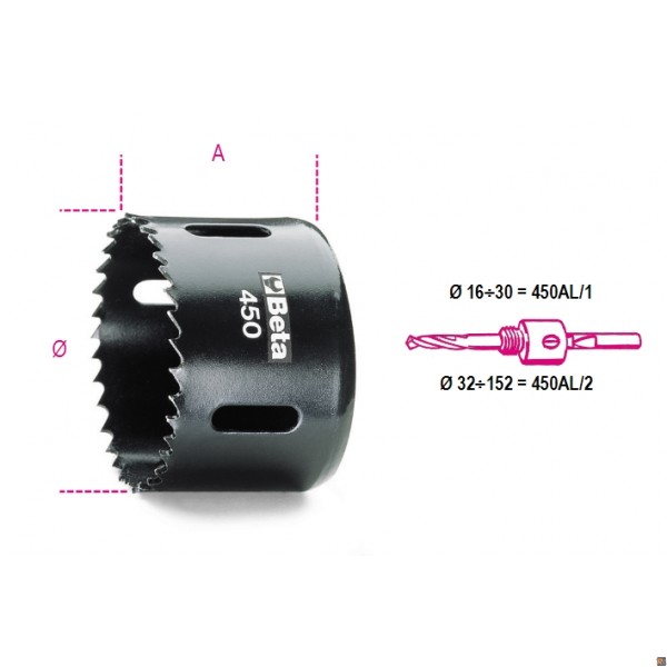 450 - SEGHE A TAZZA IN ACCIAIO HSS-CO 8% - 48