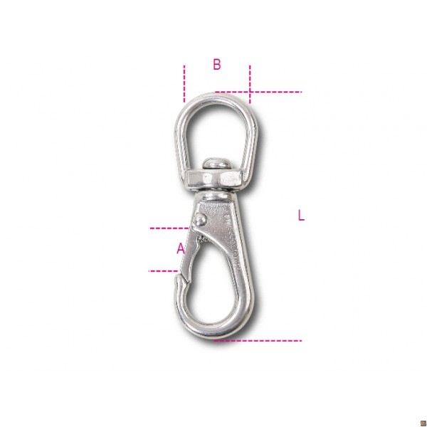 8267 - MOSCHETTONI A GANCIO CON GIRELLO E SICURA INOX - 12