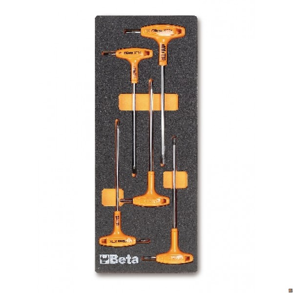 M55 - TERMOFORMATO MORBIDO CON ASSORTIMENTO DI 5 CHIAVI 97TTX - T10-T15-T20-T25-T30 