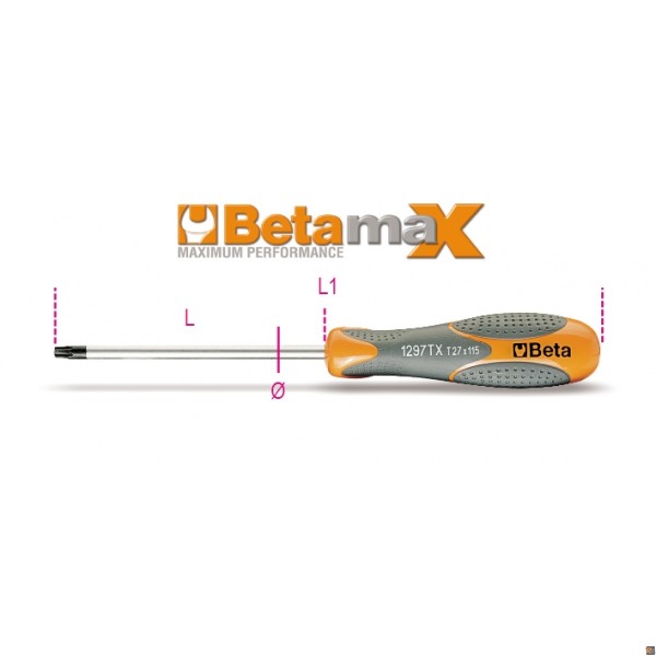 1297TX - CHIAVI MASCHIO CON IMPUGNATURA PER VITI CON IMPRONTA TORX® - 40  BETA UTENSILI 012970040 | REMMTOOLS