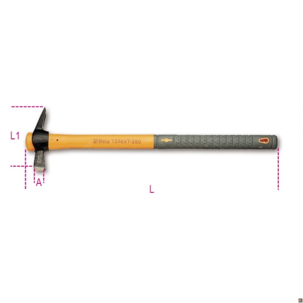 1376XT - MARTELLI A TESTA QUADRA PER CARPENTIERI MANICO IN MATERIALE PLASTICO - 400