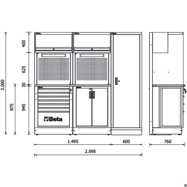 Combinazione arredo officina RSC50 2.0 con 224 utensili IN OMAGGIO