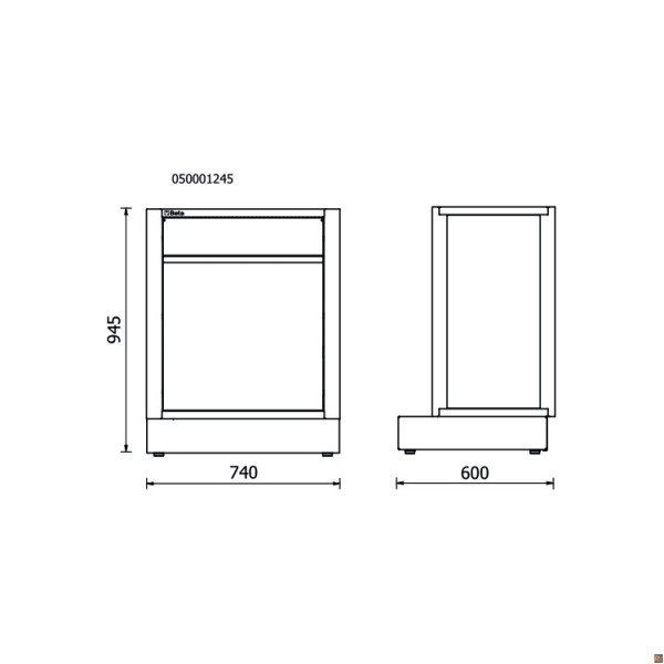 RSC50 CS - Modulo fisso per rifiuti differenziati per arredo officina RSC50