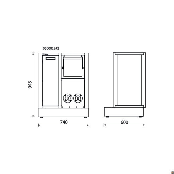 RSC50 MS-2AVV - Modulo fisso di servizio per arredo officina RSC50, vuoto