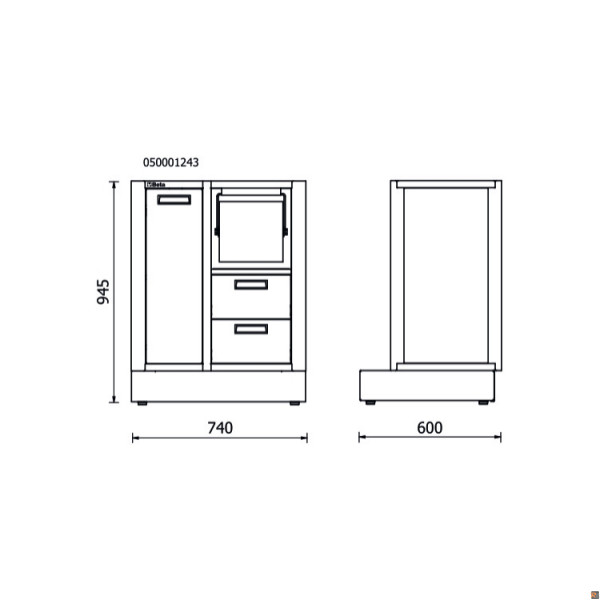 RSC50 MS-2C - Modulo fisso di servizio per arredo officina RSC50