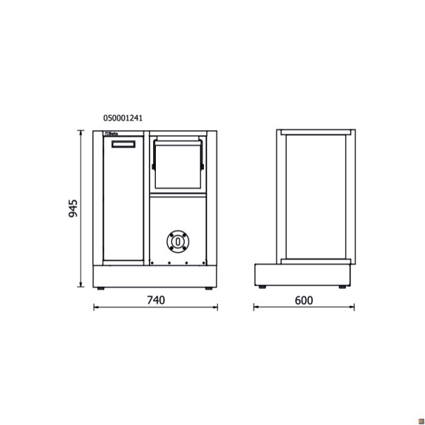RSC50 MS-AVV - Modulo fisso di servizio per arredo officina RSC50, vuoto