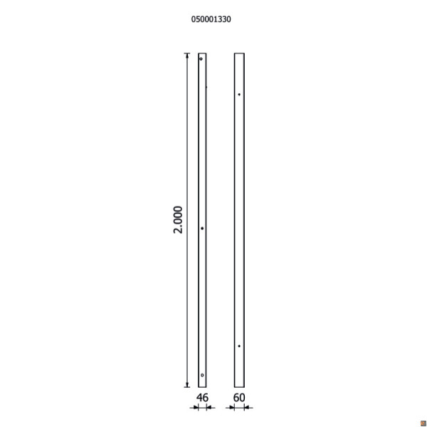 RSC50 P/2M DX-SX - Coppia di montanti DX-SX per pareti forate arredo officina RSC50
