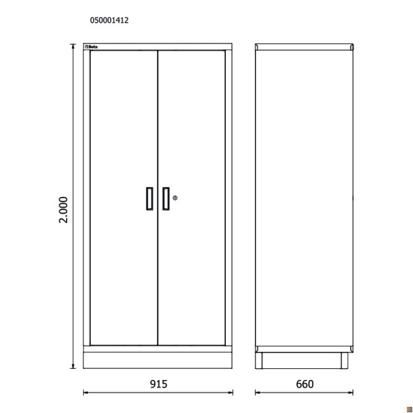 RSC50 A2 - Armadio in lamiera a 2 ante per arredo officina RSC50