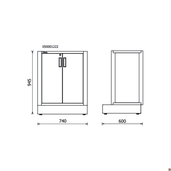RSC50 MA - Modulo fisso con 2 antine per arredo officina RSC50