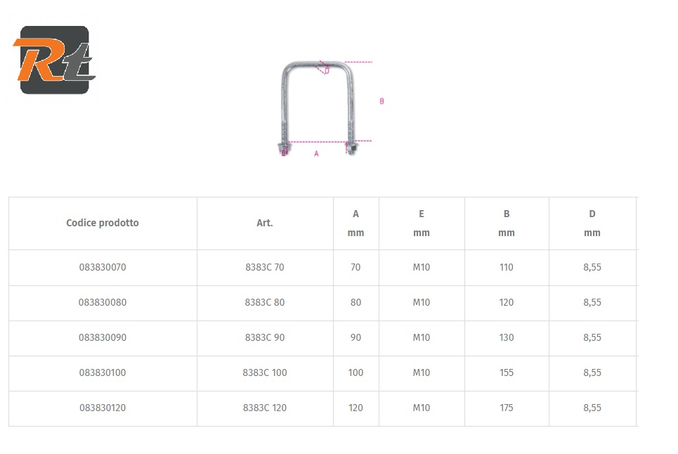 DIMENSIONI COLLARI ROBUR 8383C