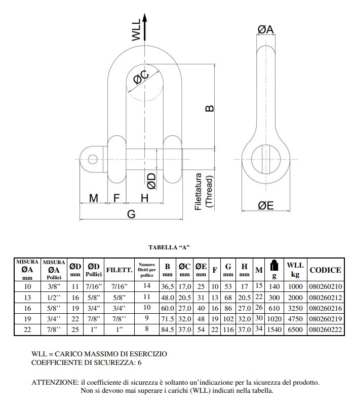 misure 8026R grillo alta resistenza robur