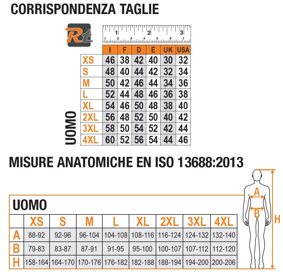 tabella taglie abbigliamento Beta